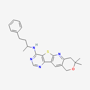 molecular formula C24H26N4OS B4020078 8,8-dimethyl-N-(1-methyl-3-phenylpropyl)-7,10-dihydro-8H-pyrano[3'',4'':5',6']pyrido[3',2':4,5]thieno[3,2-d]pyrimidin-4-amine 