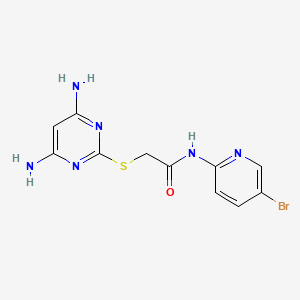 molecular formula C11H11BrN6OS B4020081 N-(5-bromo-2-pyridinyl)-2-[(4,6-diamino-2-pyrimidinyl)thio]acetamide 