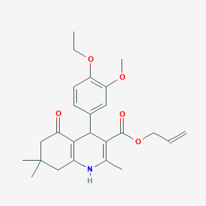 molecular formula C25H31NO5 B402009 Prop-2-enyl 4-(4-ethoxy-3-methoxyphenyl)-2,7,7-trimethyl-5-oxo-1,4,6,8-tetrahydroquinoline-3-carboxylate CAS No. 299947-79-8