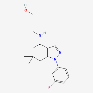 molecular formula C20H28FN3O B4020098 3-{[1-(3-fluorophenyl)-6,6-dimethyl-4,5,6,7-tetrahydro-1H-indazol-4-yl]amino}-2,2-dimethyl-1-propanol 
