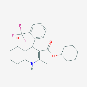 molecular formula C24H26F3NO3 B402010 Cyclohexyl 2-methyl-5-oxo-4-[2-(trifluoromethyl)phenyl]-1,4,5,6,7,8-hexahydroquinoline-3-carboxylate 