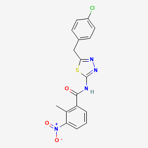 molecular formula C17H13ClN4O3S B4020105 N-[5-(4-chlorobenzyl)-1,3,4-thiadiazol-2-yl]-2-methyl-3-nitrobenzamide 