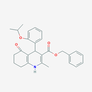 molecular formula C27H29NO4 B402013 Benzyl 2-methyl-5-oxo-4-[2-(propan-2-yloxy)phenyl]-1,4,5,6,7,8-hexahydroquinoline-3-carboxylate 