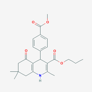molecular formula C24H29NO5 B402014 Propyl 4-[4-(methoxycarbonyl)phenyl]-2,7,7-trimethyl-5-oxo-1,4,5,6,7,8-hexahydroquinoline-3-carboxylate 