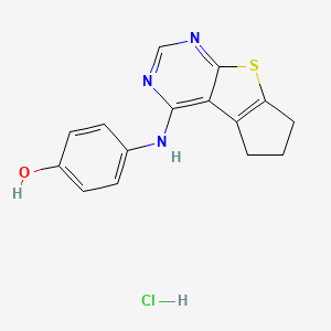 molecular formula C15H14ClN3OS B4020142 4-(6,7-dihydro-5H-cyclopenta[4,5]thieno[2,3-d]pyrimidin-4-ylamino)phenol hydrochloride 