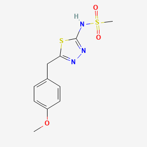 molecular formula C11H13N3O3S2 B4020146 N-[5-(4-methoxybenzyl)-1,3,4-thiadiazol-2-yl]methanesulfonamide 