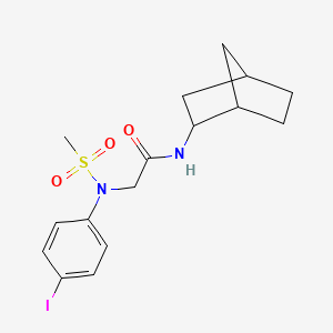 molecular formula C16H21IN2O3S B4020149 N~1~-bicyclo[2.2.1]hept-2-yl-N~2~-(4-iodophenyl)-N~2~-(methylsulfonyl)glycinamide 