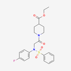 molecular formula C22H25FN2O5S B4020155 ethyl 1-[N-(4-fluorophenyl)-N-(phenylsulfonyl)glycyl]-4-piperidinecarboxylate 