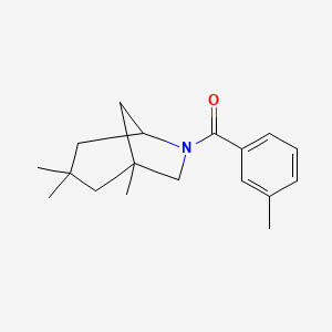 molecular formula C18H25NO B4020173 1,3,3-trimethyl-6-(3-methylbenzoyl)-6-azabicyclo[3.2.1]octane 