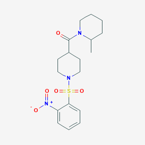 molecular formula C18H25N3O5S B4020176 2-methyl-1-({1-[(2-nitrophenyl)sulfonyl]-4-piperidinyl}carbonyl)piperidine 
