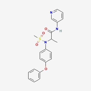 molecular formula C21H21N3O4S B4020196 N~2~-(methylsulfonyl)-N~2~-(4-phenoxyphenyl)-N~1~-3-pyridinylalaninamide 