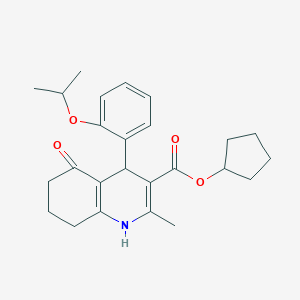 molecular formula C25H31NO4 B402020 Cyclopentyl 4-(2-isopropoxyphenyl)-2-methyl-5-oxo-1,4,5,6,7,8-hexahydro-3-quinolinecarboxylate 