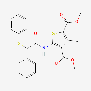 molecular formula C23H21NO5S2 B4020206 dimethyl 3-methyl-5-{[phenyl(phenylthio)acetyl]amino}-2,4-thiophenedicarboxylate 
