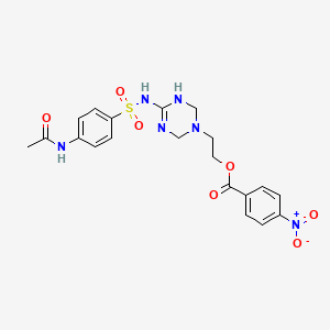 2-[4-({[4-(acetylamino)phenyl]sulfonyl}imino)-1,3,5-triazinan-1-yl]ethyl 4-nitrobenzoate
