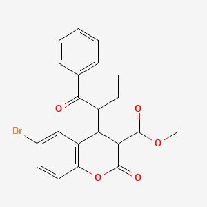 molecular formula C21H19BrO5 B4020215 methyl 4-(1-benzoylpropyl)-6-bromo-2-oxo-3-chromanecarboxylate 