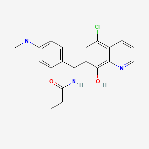 molecular formula C22H24ClN3O2 B4020221 N-{(5-chloro-8-hydroxy-7-quinolinyl)[4-(dimethylamino)phenyl]methyl}butanamide 