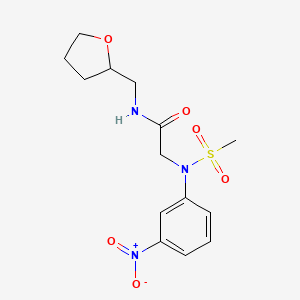molecular formula C14H19N3O6S B4020237 N~2~-(methylsulfonyl)-N~2~-(3-nitrophenyl)-N~1~-(tetrahydro-2-furanylmethyl)glycinamide 