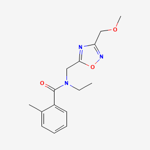 molecular formula C15H19N3O3 B4020241 N-ethyl-N-{[3-(methoxymethyl)-1,2,4-oxadiazol-5-yl]methyl}-2-methylbenzamide 