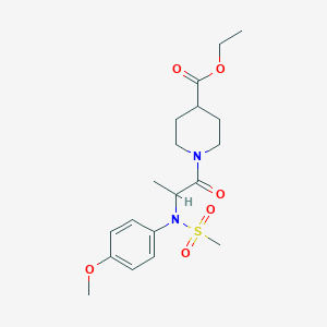 molecular formula C19H28N2O6S B4020245 ethyl 1-[N-(4-methoxyphenyl)-N-(methylsulfonyl)alanyl]-4-piperidinecarboxylate 