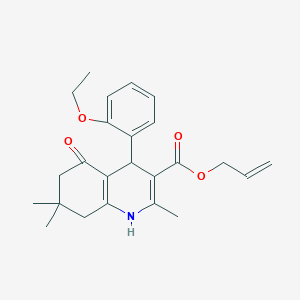 molecular formula C24H29NO4 B402025 Prop-2-en-1-yl 4-(2-ethoxyphenyl)-2,7,7-trimethyl-5-oxo-1,4,5,6,7,8-hexahydroquinoline-3-carboxylate 