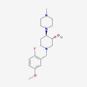 molecular formula C18H28FN3O2 B4020252 (3R*,4R*)-1-(2-fluoro-5-methoxybenzyl)-4-(4-methyl-1-piperazinyl)-3-piperidinol 