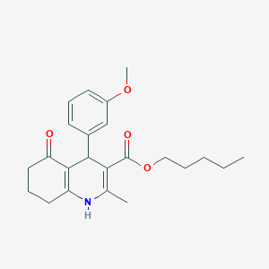 molecular formula C23H29NO4 B402026 Pentyl 4-(3-methoxyphenyl)-2-methyl-5-oxo-1,4,5,6,7,8-hexahydroquinoline-3-carboxylate 