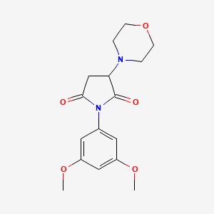 molecular formula C16H20N2O5 B4020263 1-(3,5-dimethoxyphenyl)-3-(4-morpholinyl)-2,5-pyrrolidinedione 