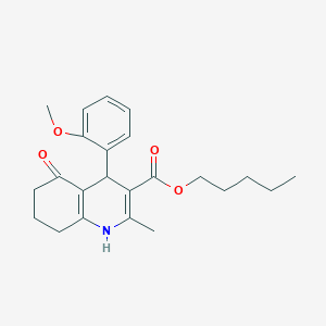 molecular formula C23H29NO4 B402027 Pentyl 4-(2-methoxyphenyl)-2-methyl-5-oxo-1,4,5,6,7,8-hexahydroquinoline-3-carboxylate 