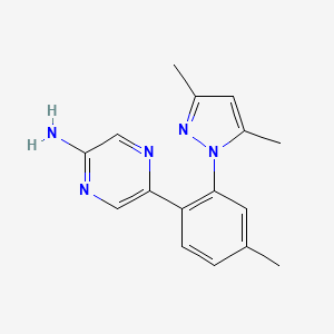 molecular formula C16H17N5 B4020272 5-[2-(3,5-dimethyl-1H-pyrazol-1-yl)-4-methylphenyl]-2-pyrazinamine 