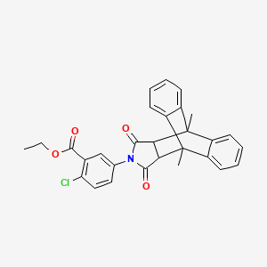 molecular formula C29H24ClNO4 B4020275 ethyl 2-chloro-5-(1,8-dimethyl-16,18-dioxo-17-azapentacyclo[6.6.5.0~2,7~.0~9,14~.0~15,19~]nonadeca-2,4,6,9,11,13-hexaen-17-yl)benzoate 
