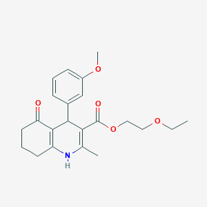 2-Ethoxyethyl 4-(3-methoxyphenyl)-2-methyl-5-oxo-1,4,5,6,7,8-hexahydroquinoline-3-carboxylate