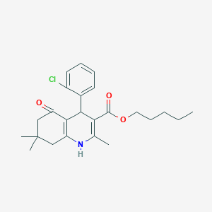 molecular formula C24H30ClNO3 B402029 Pentyl 4-(2-chlorophenyl)-2,7,7-trimethyl-5-oxo-1,4,5,6,7,8-hexahydroquinoline-3-carboxylate 