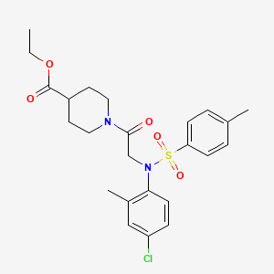 molecular formula C24H29ClN2O5S B4020292 ethyl 1-{N-(4-chloro-2-methylphenyl)-N-[(4-methylphenyl)sulfonyl]glycyl}-4-piperidinecarboxylate 