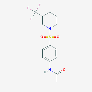 molecular formula C14H17F3N2O3S B4020299 N-(4-{[3-(trifluoromethyl)-1-piperidinyl]sulfonyl}phenyl)acetamide 