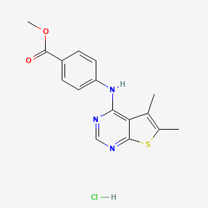 molecular formula C16H16ClN3O2S B4020300 methyl 4-[(5,6-dimethylthieno[2,3-d]pyrimidin-4-yl)amino]benzoate hydrochloride 