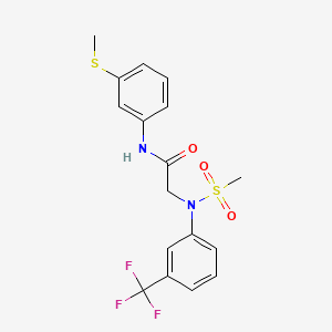 molecular formula C17H17F3N2O3S2 B4020306 N~2~-(methylsulfonyl)-N~1~-[3-(methylthio)phenyl]-N~2~-[3-(trifluoromethyl)phenyl]glycinamide 