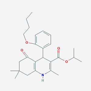 molecular formula C26H35NO4 B402031 1-Methylethyl 4-[2-(butyloxy)phenyl]-2,7,7-trimethyl-5-oxo-1,4,5,6,7,8-hexahydroquinoline-3-carboxylate 