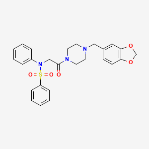 N-{2-[4-(1,3-benzodioxol-5-ylmethyl)-1-piperazinyl]-2-oxoethyl}-N-phenylbenzenesulfonamide