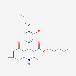 Pentyl 4-(3-methoxy-4-propoxyphenyl)-2,7,7-trimethyl-5-oxo-1,4,5,6,7,8-hexahydroquinoline-3-carboxylate