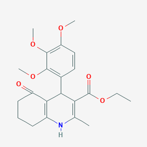 molecular formula C22H27NO6 B402035 Ethyl 2-methyl-5-oxo-4-(2,3,4-trimethoxyphenyl)-1,4,5,6,7,8-hexahydroquinoline-3-carboxylate 