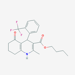 molecular formula C22H24F3NO3 B402037 Butyl 2-methyl-5-oxo-4-[2-(trifluoromethyl)phenyl]-1,4,5,6,7,8-hexahydroquinoline-3-carboxylate 