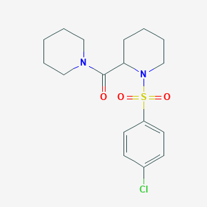 molecular formula C17H23ClN2O3S B4020370 1-[(4-氯苯基)磺酰基]-2-(1-哌啶基羰基)哌啶 
