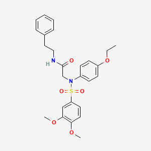 molecular formula C26H30N2O6S B4020371 N~2~-[(3,4-dimethoxyphenyl)sulfonyl]-N~2~-(4-ethoxyphenyl)-N~1~-(2-phenylethyl)glycinamide 