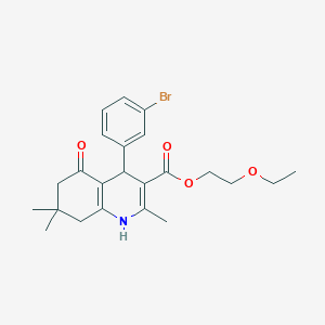 molecular formula C23H28BrNO4 B402038 2-Ethoxyethyl 4-(3-bromophenyl)-2,7,7-trimethyl-5-oxo-1,4,5,6,7,8-hexahydroquinoline-3-carboxylate 