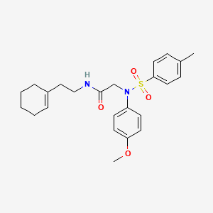 molecular formula C24H30N2O4S B4020380 N~1~-[2-(1-cyclohexen-1-yl)ethyl]-N~2~-(4-methoxyphenyl)-N~2~-[(4-methylphenyl)sulfonyl]glycinamide 