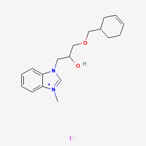 1-[3-(3-cyclohexen-1-ylmethoxy)-2-hydroxypropyl]-3-methyl-1H-3,1-benzimidazol-3-ium iodide