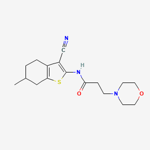molecular formula C17H23N3O2S B4020388 N-(3-cyano-6-methyl-4,5,6,7-tetrahydro-1-benzothien-2-yl)-3-(4-morpholinyl)propanamide 