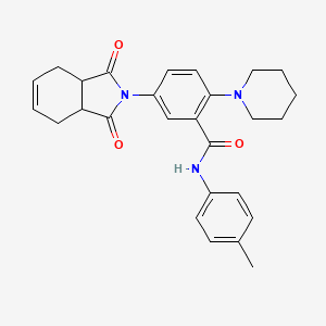 molecular formula C27H29N3O3 B4020391 5-(1,3-dioxo-1,3,3a,4,7,7a-hexahydro-2H-isoindol-2-yl)-N-(4-methylphenyl)-2-(1-piperidinyl)benzamide 