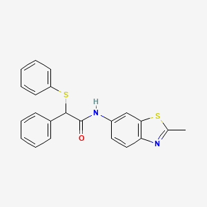 molecular formula C22H18N2OS2 B4020403 N-(2-methyl-1,3-benzothiazol-6-yl)-2-phenyl-2-(phenylthio)acetamide 