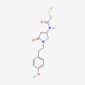 molecular formula C16H22N2O3S B4020411 N-{1-[2-(4-methoxyphenyl)ethyl]-5-oxo-3-pyrrolidinyl}-2-(methylthio)acetamide 